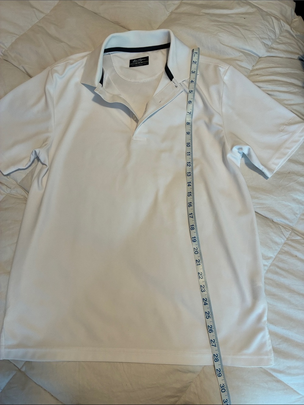 Hogan White Polo with Navy Contrast Collar